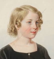 Franz Wolf (1795-1859) "Portrait of a girl", high quality watercolor, 1850