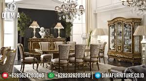 Set Meja Makan Mewah Ukiran Jepara Jati Tpk Mmj 0159 Meja Makan Meja Set Meja Makan