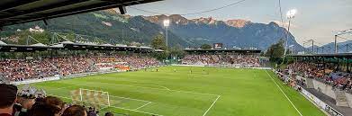 It lies on the banks of the river rhine, just metres from the border with switzerland. Rheinpark Stadion Vaduz Liechtensteiner Fussballverband Lfv