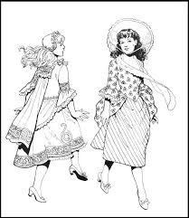 Old Fashioned Girls Coloring Page Fashion Coloring Book Coloring Books Coloring Pages