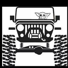 Baby Yoda Jeep Decal Jeep Decals Jeep Stickers Jeep Wrangler Stickers