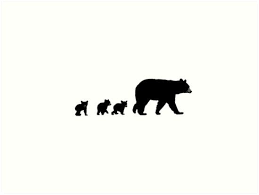 Mama Bear And Her Cubs Art Print By Art Landing Mama Bear Tattoos Momma Bear Tattoo Bear Tattoos