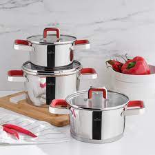 Peşin fiyatına 9 taksit i̇mkanı. Karaca Merlot 6 Parca Midi Celik Tencere Seti Karaca