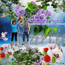 Felicitari pentru 8 martie frumoase ,fluturasi,flori,nouri miscatoare gif. 8 Martie Picmix
