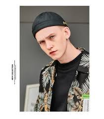 China Custom 6 Panel Rimless Black Cap Hat Without Brim Fashion Colorful Cotton Cap Metal Buckle Hat Skullcap China Sport Cap And Cap Price