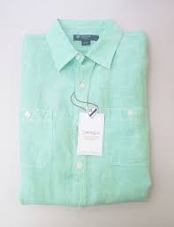 Cremieux Short Sleeve Button Down Pockets Light Green 100 Linen Men S Shirt Mens Shirts Shirts Mens Tops