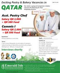 Foreign Jobs Foreign Employment Foreign Vacancies Pastry Chef Salary Chef Salary Food Experiences