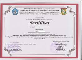 Halaman belakang sertifikat berisi struktur program. Sertifikat Diklat Guru Hingga Sertifikat Diklat Pemberdayaan Masyarakat 2019 Secercah Ilmu