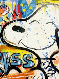 Kiss me Snoopy Painting by Mercedes Lagunas | Saatchi Art