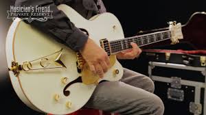 The gretsch white falcon guitar has a very unique, distinct appearance and was commercially introduced in 1955 by gretsch. Gretsch Guitars G6136 1955 Golden Era Edition White Falcon Hollowbody Electric Guitar Vintage White Youtube