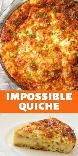 This Irresistible Golden Brown Impossible Quiche Is Made With Ham And Cheese And Can B Breakfast Quiche Recipes Quiche Recipes Easy Breakfast Recipes Casserole