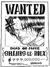 Coloriage One Piece Wanted Shanks Le Roux Dead Or Alive Dessin One Piece A Imprimer