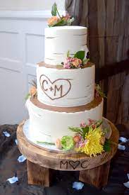 Rustic Country Wedding Cake Made With Initials Country Wedding Cakes Wedding Cake Rustic Country Wedding Cake With Initials