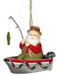 Midwest Santa Fishing Christmas Ornament Holiday Lane Macy S Fishing Christmas Ornaments Fishing Christmas Fishing Christmas Tree