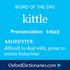 Kittle Adjective Difficult To Deal With Prone To Erratic Behavior Word Of The Day For 2 January 2015 Wotd Wordo Weird Words Uncommon Words Unusual Words