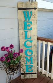 How to make a welcome sign for your front porch. Best Decor Hacks Front Porch Teal Wood Sign Front Porch Welcome Sign Rustic Wooden Welcome Sign Welcome Signs Outdoor Welcome Signs Rustic Outdoor Signs Decor Object Your Daily Dose