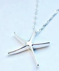 pretty starfish silver pendant necklace