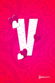 V Letter Hearten Design Hd Wallpaper Wallsnapy