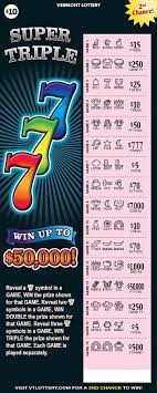 Super Triple 777 Instant Lottery Tickets Vermont Lottery
