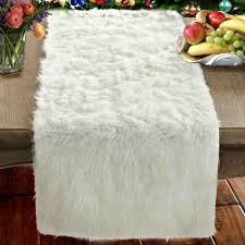 Plush Faux Fur Table Runner Rectangle Doily Luxury Fur Soft Faux Sheepskin Place Mat Table Decor De Designer Throw Blanket Faux Fur Area Rug Fur Bedding
