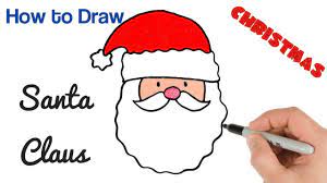The first step, you have to draw the cap, eyes, and nose of santa. How To Draw Santa Claus Head Christmas Drawings For Beginners Youtube