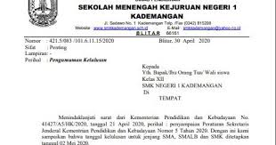 Pendahuluan biasanya memuat penjelasan singkat tentang karya tulis, seperti latar belakang, ruang lingkup, tujuan, manfaat, metode, dan sistematika penulisan. Surat Pemberitahuan Tentang Pengumuman Kelulusan Kelas Xii Smkn 1 Kademangan Tahun 2019 2020 Smkn 1 Kademangan