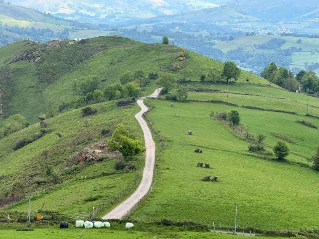 Hiking the Camino de Santiago through Pyrenees mountains