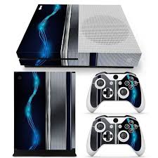 Xbox One S Console Skin Decal Sticker Blue Silver Metal 2 Controller Design Xbox One Xbox One S Video Game Jobs