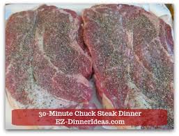 Combine the mushroom and onion soups and spread over meat. Quick Beef Chuck Steak Recipe Easy 30 Minute Dinner Idea