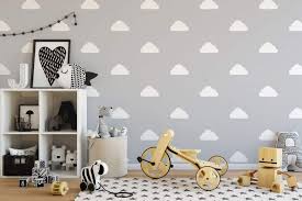 Papel De Parede Nuvem Cinza E Branco Papel de parede de nuvem e pipa para quarto de bebê. papel de parede nuvem cinza e branco