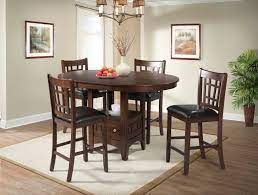 Product title 3 pieces bar table set, modern pub table and chairs. Saxton Pub 5 Piece Round Oval Counter Height Set Kane S Furniture