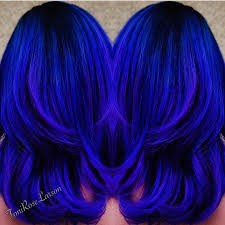 Curly hair with side bangs. Hot On Beauty On Instagram My Blue Heaven Royal Blue Color Design By Toni Rose Larson Colordollzbytoni Hotonbea Hair Styles Hair Color Blue Rose Hair Color