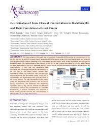 Each type is classified by the type of cell the cancer originates from. Pdf Determination Of Trace Element Concentrations In Blood Samples And Their Correlation To Breast Cancer
