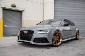 Nardo Grey Audi Rs7 Adv07r Track Spec Cs Wheels Nardo Grey Bronze Wheels Audi