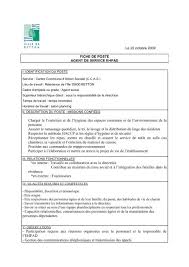 Adjoint administratif de 2ème classe position du service dans l'organigramme Fiche De Poste Agent Social