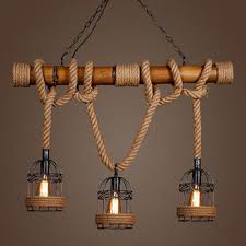 Excellent service · low prices · huge selection · name brands Bamboo Iron Pendant Rope Hanging Light 2 W Brahmani Lights Id 18653963162