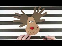 Reindeer Handprint Christmas Card Baby Christmas Card Baby Christmas Crafts Reindeer Card
