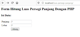 Luas jalan raya = panjang jalan x lebar jalan = 5000 m x 6 m = 30000 m2. Script Php Menghitung Luas Persegi Panjang Tutorial