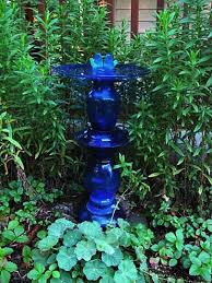 Diy Glass Bird Baths Garden Totems Glass Garden Art Bird Bath Garden Glass Bird Bath