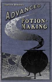 Miraphora mina and eduardo lima have designed a huge range of books for the wizarding world, ageing them, adding text on the interior pages, and sometimes even handwritten notes to make them feel more realistic. Advanced Potion Making Hogwarts Library