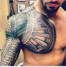 Every pacific civilization had their own very specific styles and tattoo motifs with their particular set of significance. Fantastic Very Detailed Massive Black And White Polynesian Style Tattoo On Sleeve And Shoulder Tattooimages Biz