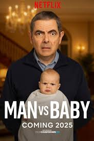 👶🔁 Trevor Bingley is back—this time he's facing a baby! 🔁👶 Rowan Atkinson returns as Trevor in Man vs Baby, the highly anticipated Netflix sequel to Man vs Bee. This time around,