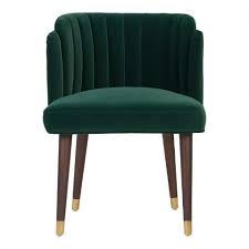 Emerald Green Velvet Channel Back Isadora Dining Chair World Market Dining Room Chairs Upholstered Green Velvet Chair Dining Chairs
