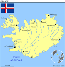 Kerið est un cratère volcanique occupé par un lac de cratère situé dans la partie méridionale du centre de l'islande, sur la route fréquentée du cercle d'or. Carte Geographique Et Touristique De L Islande Reykjavik Geographie De L Islande