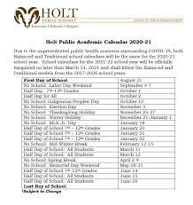 Holt Public Schools Release A Preview Of Academic Calendar