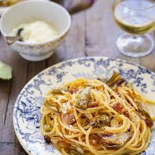 Carbonara Aux Artichauts Recette Italienne Un Dejeuner De Soleil Recette En 2020 Recette Pate Italienne Recette Italienne Alimentation