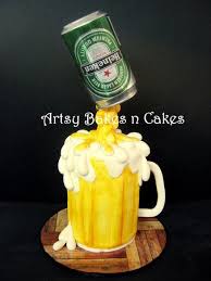 Heineken Beer Mug Cake Beer Mug Cake Birthday Cake Beer Heineken Cake