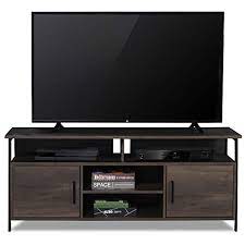 Espresso wood grain particle board tv stand 32 in. 60 Tv Stand Home Media Entertainment Console Center Storage Wood Grain Doors Home Garden Furniture Black Entertainment Centers Tv Stands
