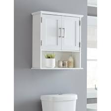Glacier Bay Shaker Style 23 In W Wall Cabinet With Open Shelf In White 5318wwhd The Home Depot In 2020 Bathroom Wall Storage Floating Shelves Bathroom Wall Cabinet
