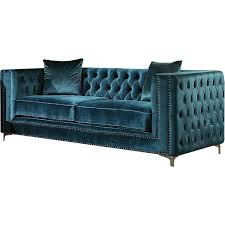 Products backed by a lifetime guarantee—shop online or call for a quote today! Acme 52790 Gillian Sofa In Tufted Dark Teal Velvet W Nailhead